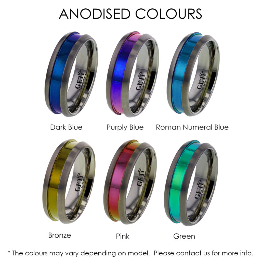 anodised zirconium rings